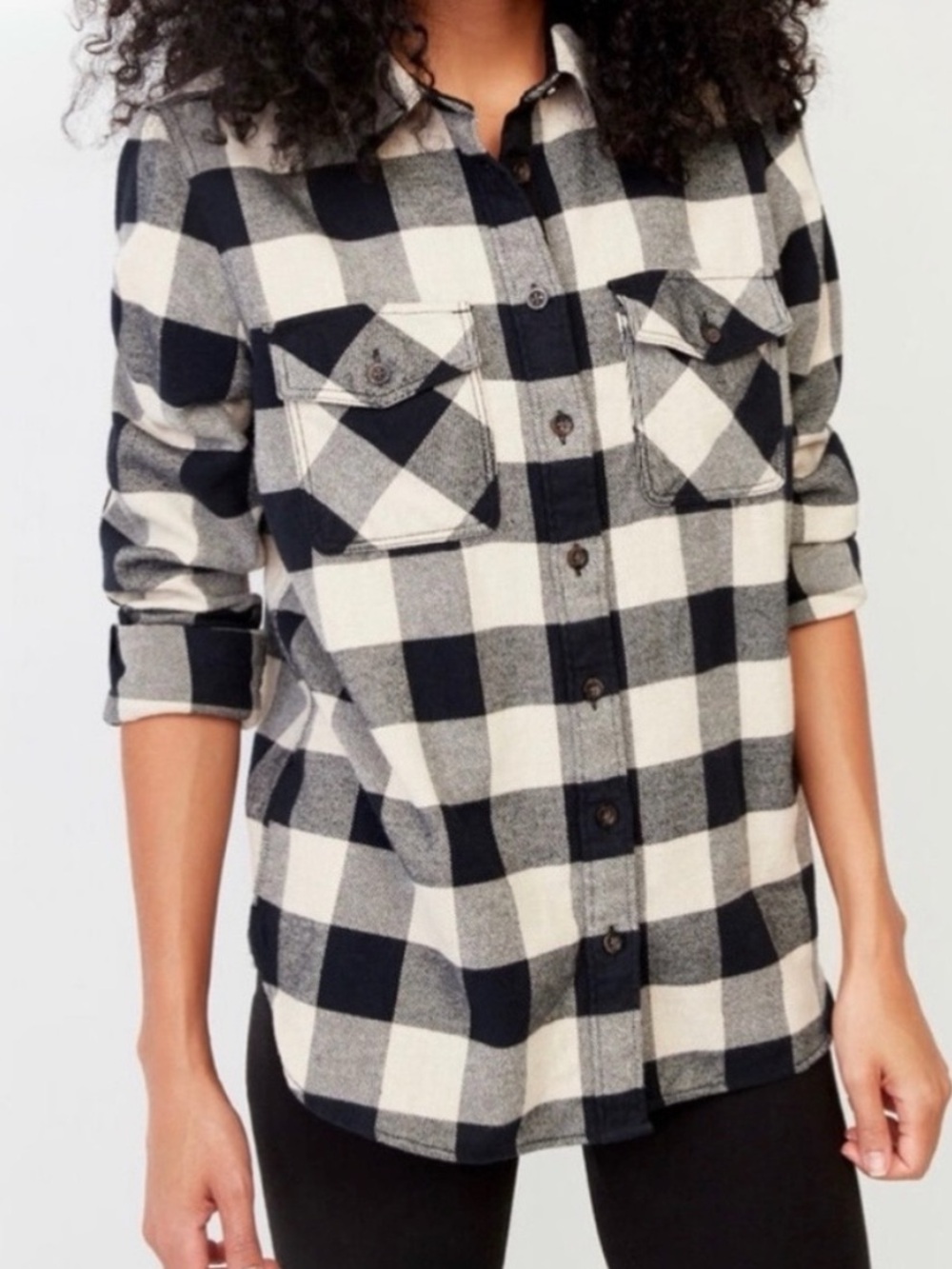 ROOTS Park Plaid button down short *Black/White*